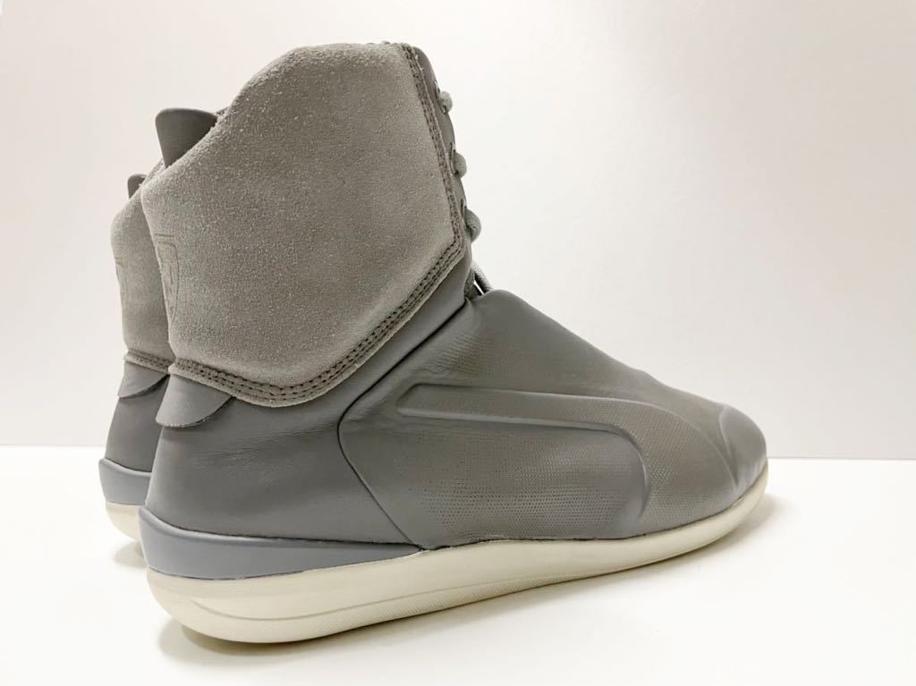 美品 イタリア製 PUMA FERRARI LIMITATE ESCLUSIVO MID プーマ フェラーリ ドライビング レザー スニーカー グレー us 7 JP 25 PUMA フェラーリ Ferrari Limited Decima “Miami”」は跳ね馬ロゴ