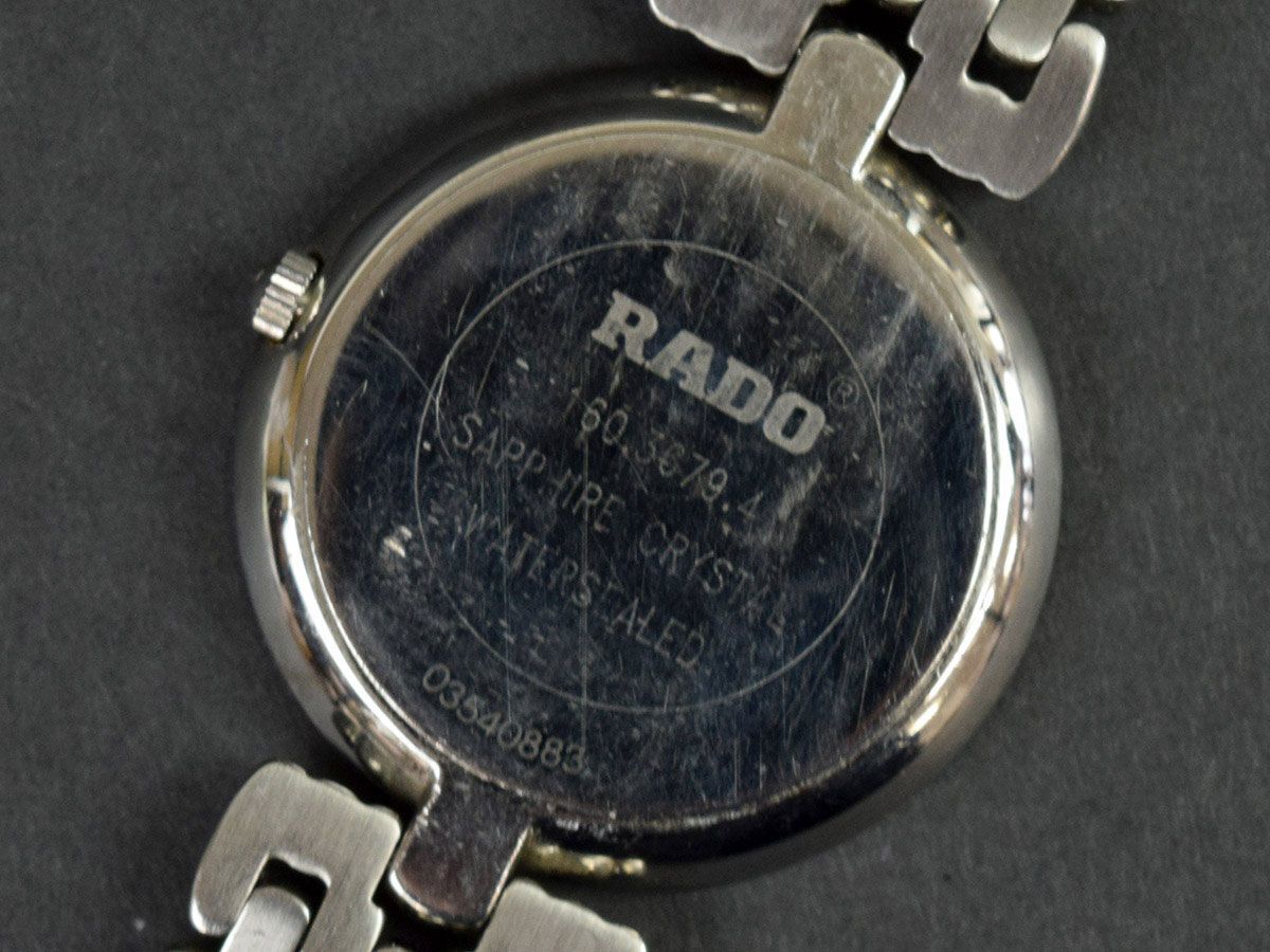 RADO - ラドー フローレンス 129.3644 新品ベルト 新品電池 レディース 91633□電池交換済 RADO ラドー フローレンス/ メンズ 腕時計 クォーツ アナログ/ SS グレー シルバー シンプル デイト 日付 160.3079.4/ D