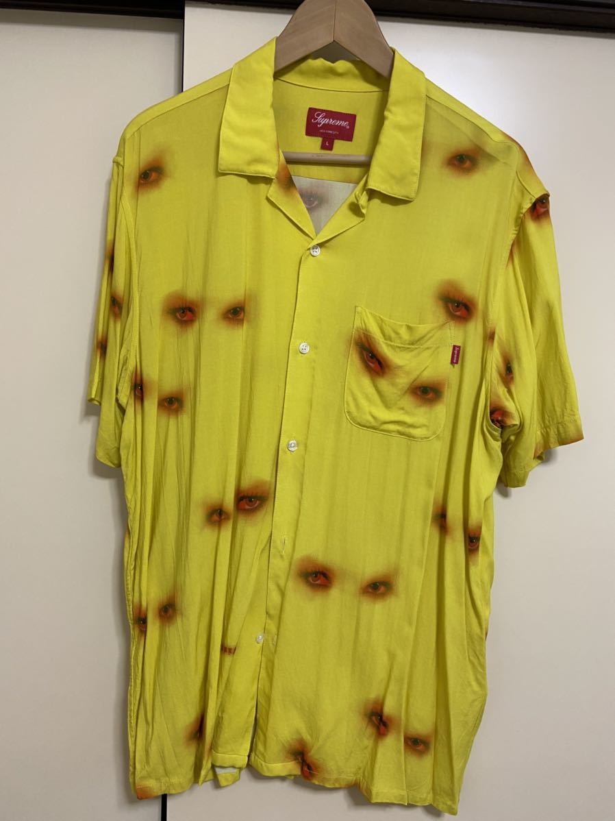 新品，お得 SUPREME 19AW Eyes Rayon Shirt アイズ レーヨン シャツ 半袖シャツ シュプリーム Lサイズ(トップス)｜売買されたオークション情報、yahooの商品情報をアーカイブ公開 - オークファン 男性用