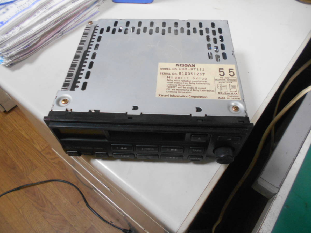希少 日産純正OP R32 R33 旧車 動作品 カセット⁄CDスペアナデッキ