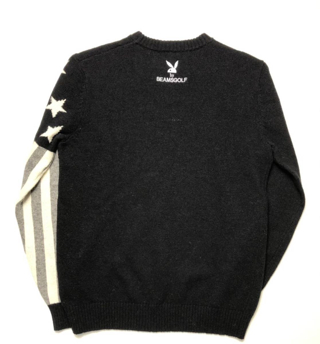 ◇PLAY BOY×BEAMS GOLF◇セーター◇星条旗◇バニー◇黒◇Lサイズ 
