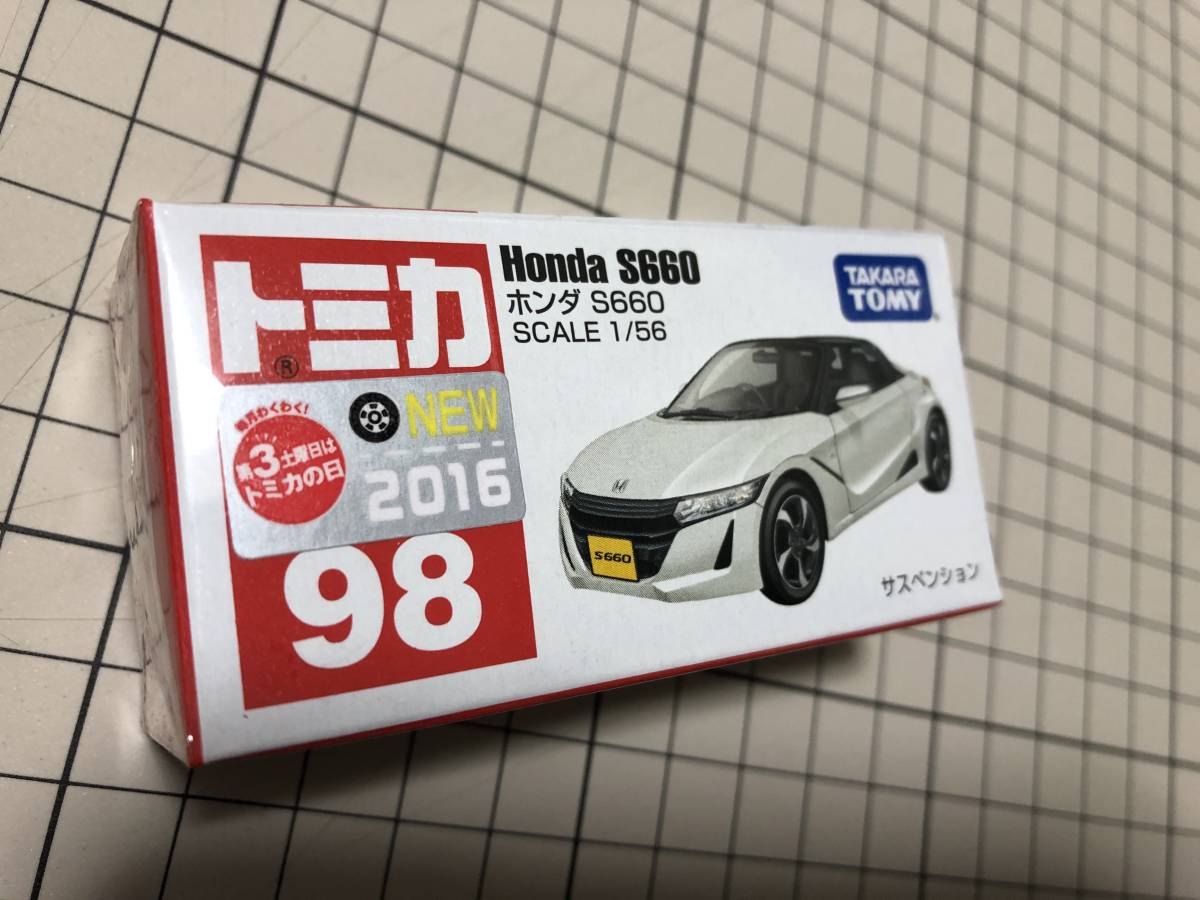 　トミカ　２０１６年　№９８　ホンダ　S660　新車シール付き　新品 未開封 １台_1