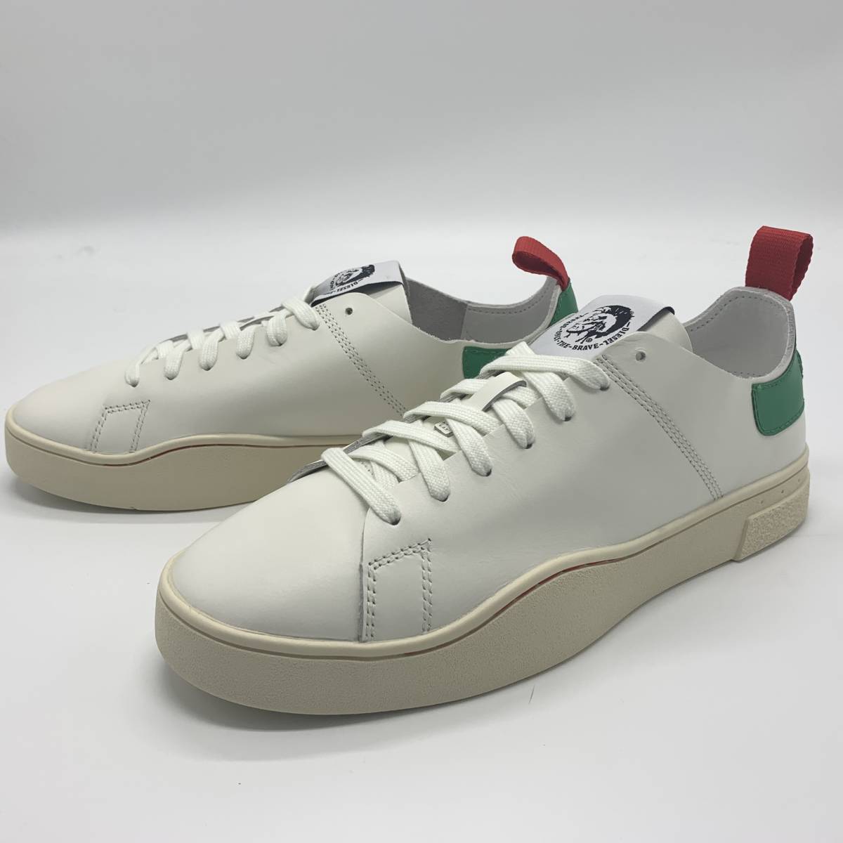 サイズ選択 Diesel 毎年定番 年中使える ホワイトスニーカー ディーゼル 白スニーカー 白緑 ホワイト グリーン ブレイブマンロゴ 男性用 売買されたオークション情報 Yahooの商品情報をアーカイブ公開 オークファン Aucfan Com