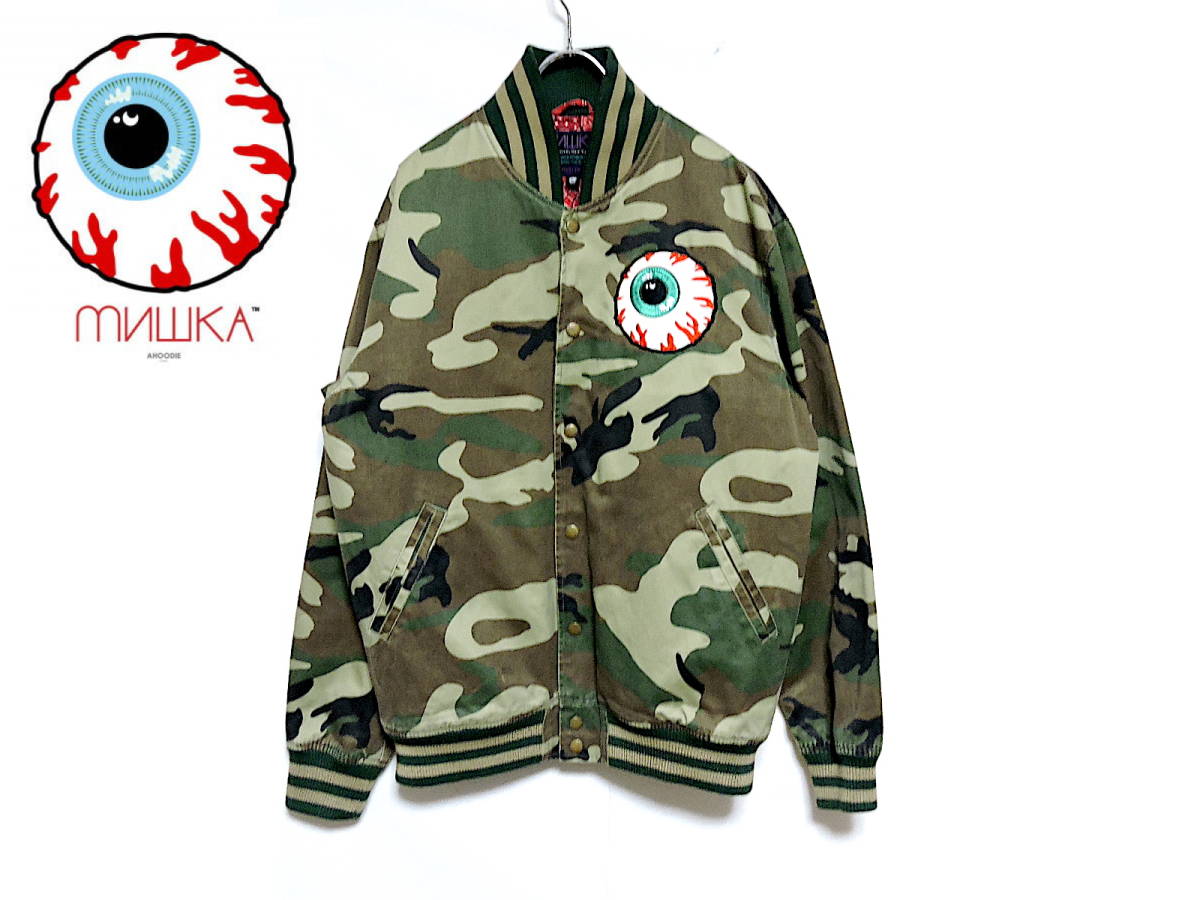美品】☆MISHK ミシカ 迷彩 カモフラ コットンスタジャン M バンダナ柄 