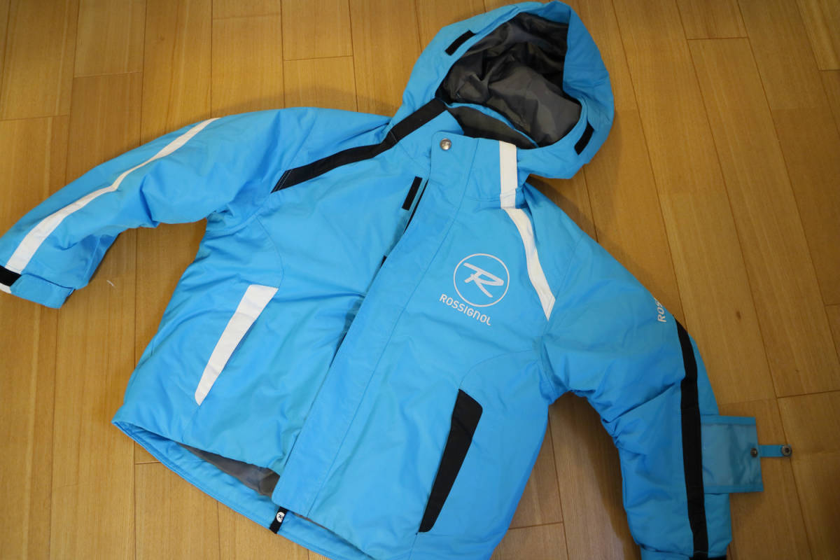 【中古】ROSSIGNOL ロシニョール☆スキーウェア上下セット☆ジュニア130cm☆黒×水色_1
