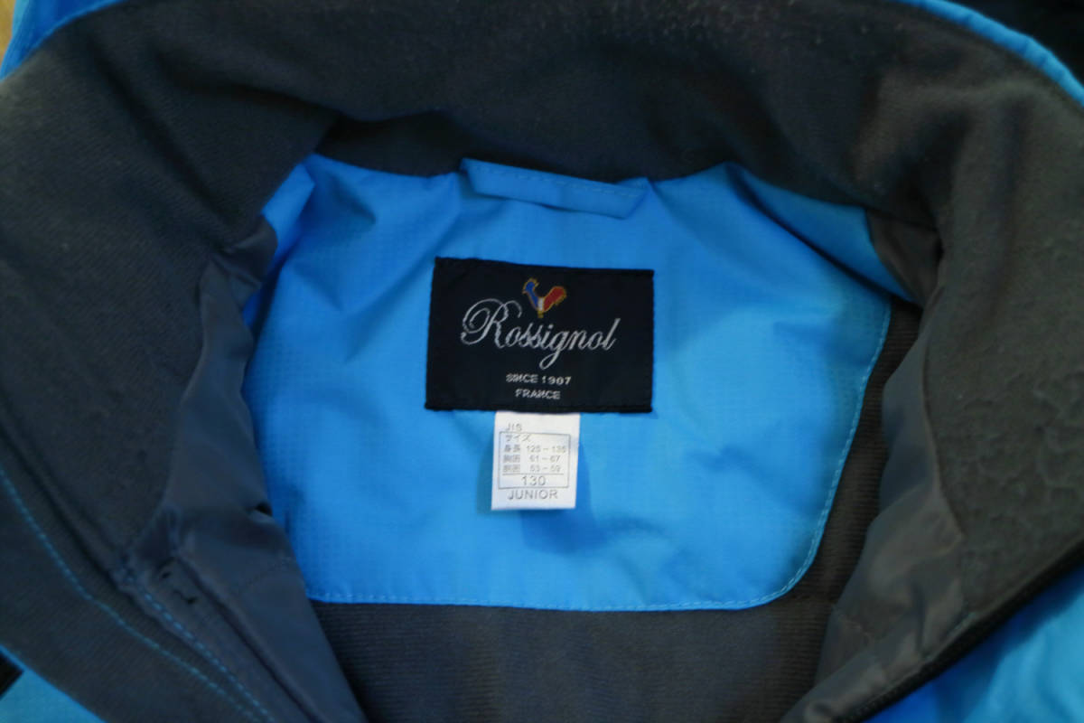 【中古】ROSSIGNOL ロシニョール☆スキーウェア上下セット☆ジュニア130cm☆黒×水色_2