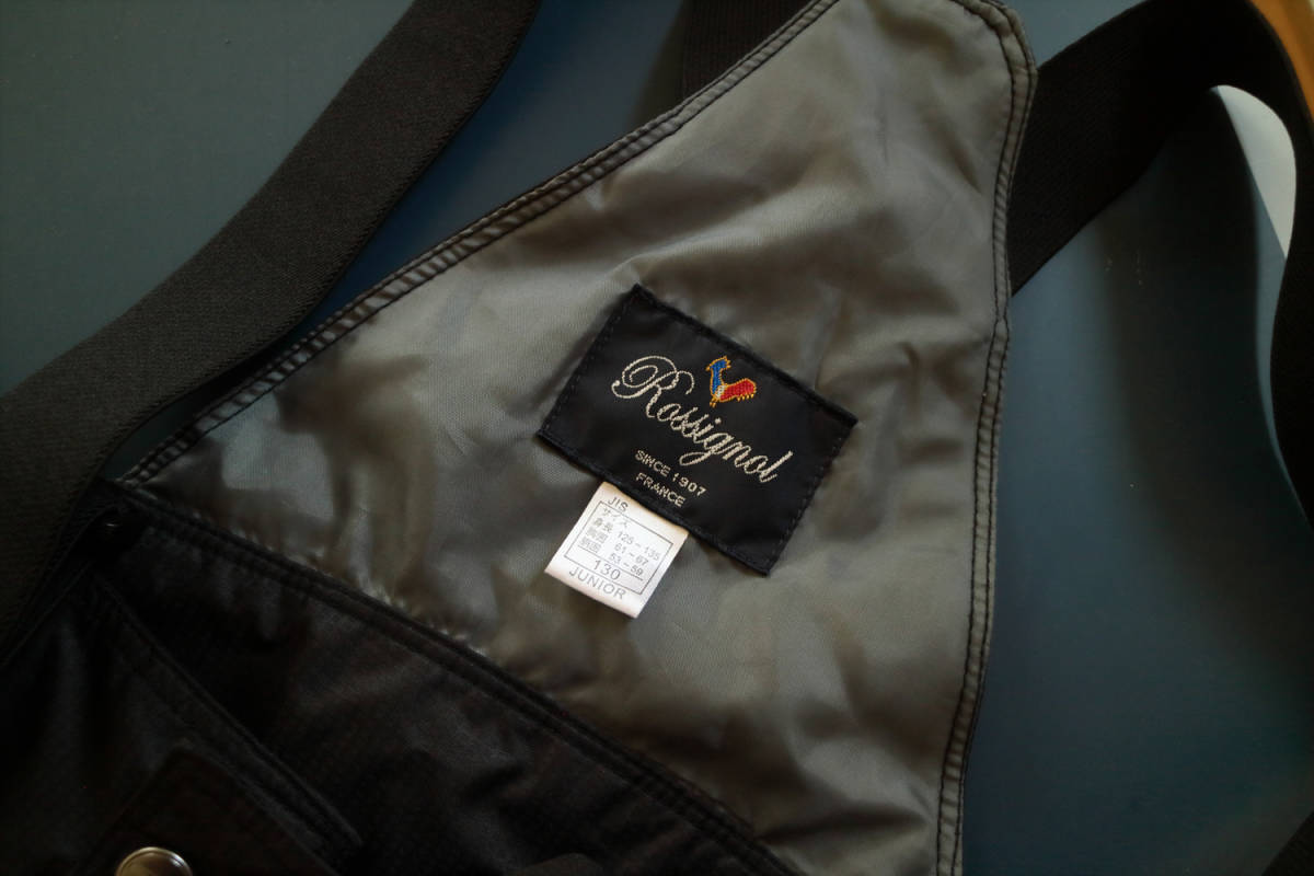 【中古】ROSSIGNOL ロシニョール☆スキーウェア上下セット☆ジュニア130cm☆黒×水色_4