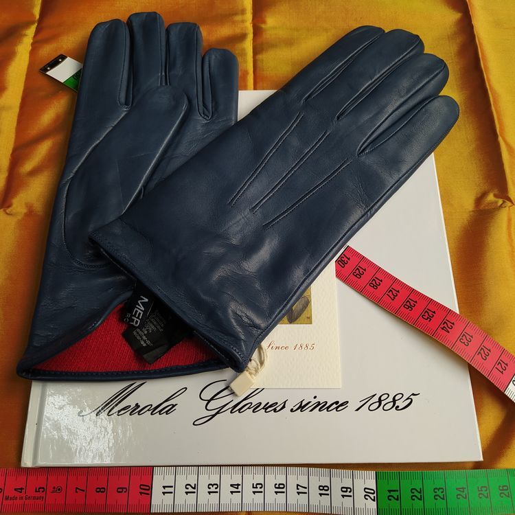 メローラ 括ら ナッパ黒 カシミア黒 グローブ 革手袋 MEROLA 