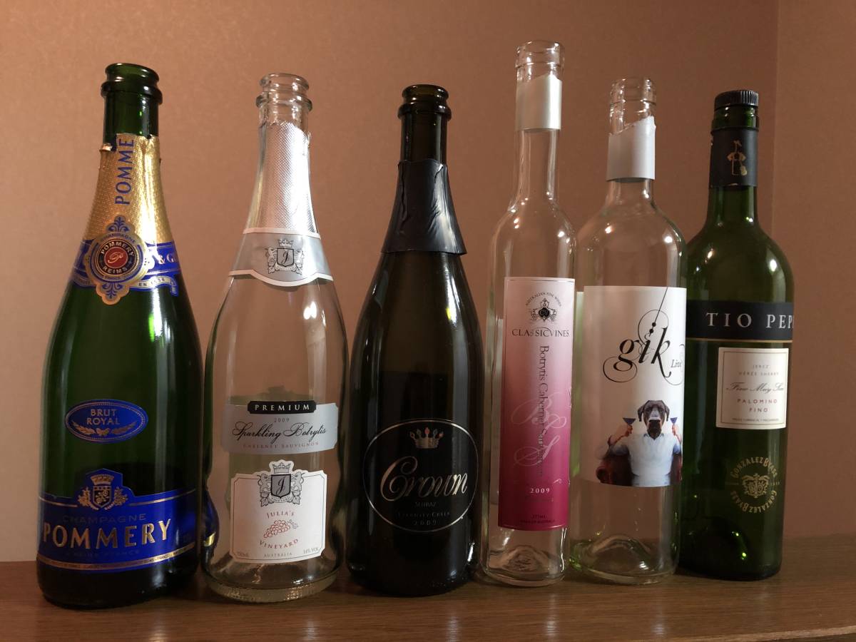 １２本セット 酒空き瓶 ワイン 空きびん空きビン空きボトル インテリア ディスプレイ アート ｄｉｙ ハンドメイド リメイク 置物 オブジェ 売買されたオークション情報 Yahooの商品情報をアーカイブ公開 オークファン Aucfan Com