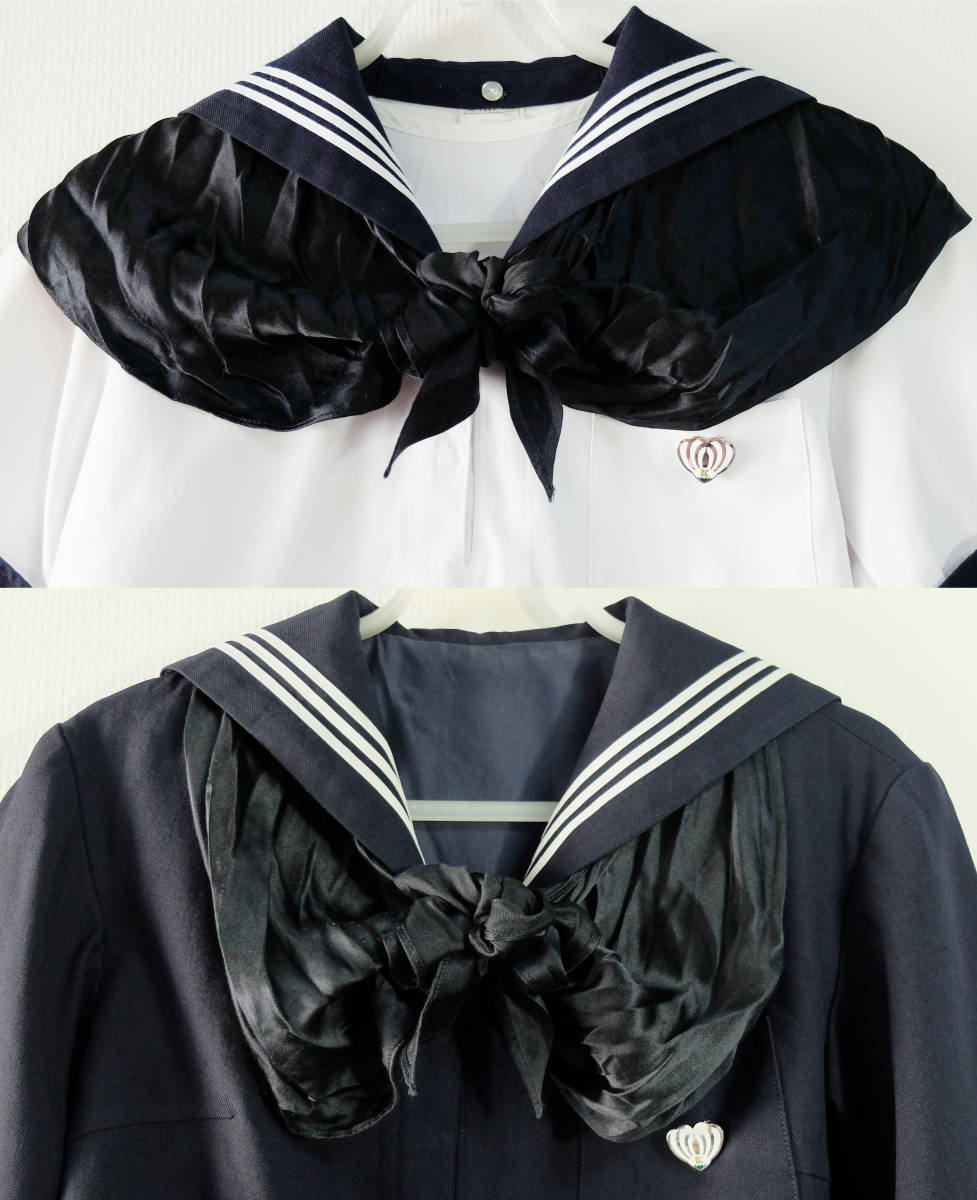 ○鎌倉女学院中学校・高等学校 夏・冬セーラー服、指定スカーフ、夏
