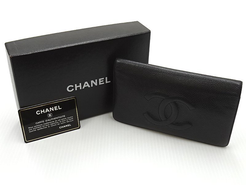 CHANEL シャネル ブラック 長財布 ギャランティカードあり CHANEL