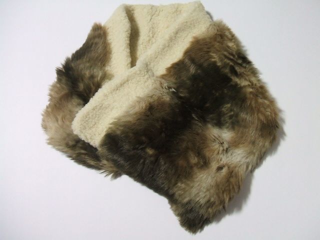 0-1213T▲Y's/フェイクファーマフラー/ストール/襟巻/ワイズ/茶白/AL166617