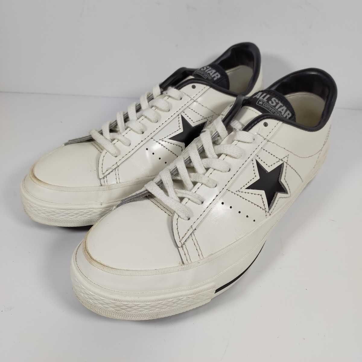 人気セール，新作 日本製 CONVERSE 約24.5cm ONE STAR J コンバース ワンスター レザー ホワイト 白色 レディース スニーカー(24.5cm)｜売買されたオークション情報、yahooの商品情報をアーカイブ公開 - オークファン 24.5cm