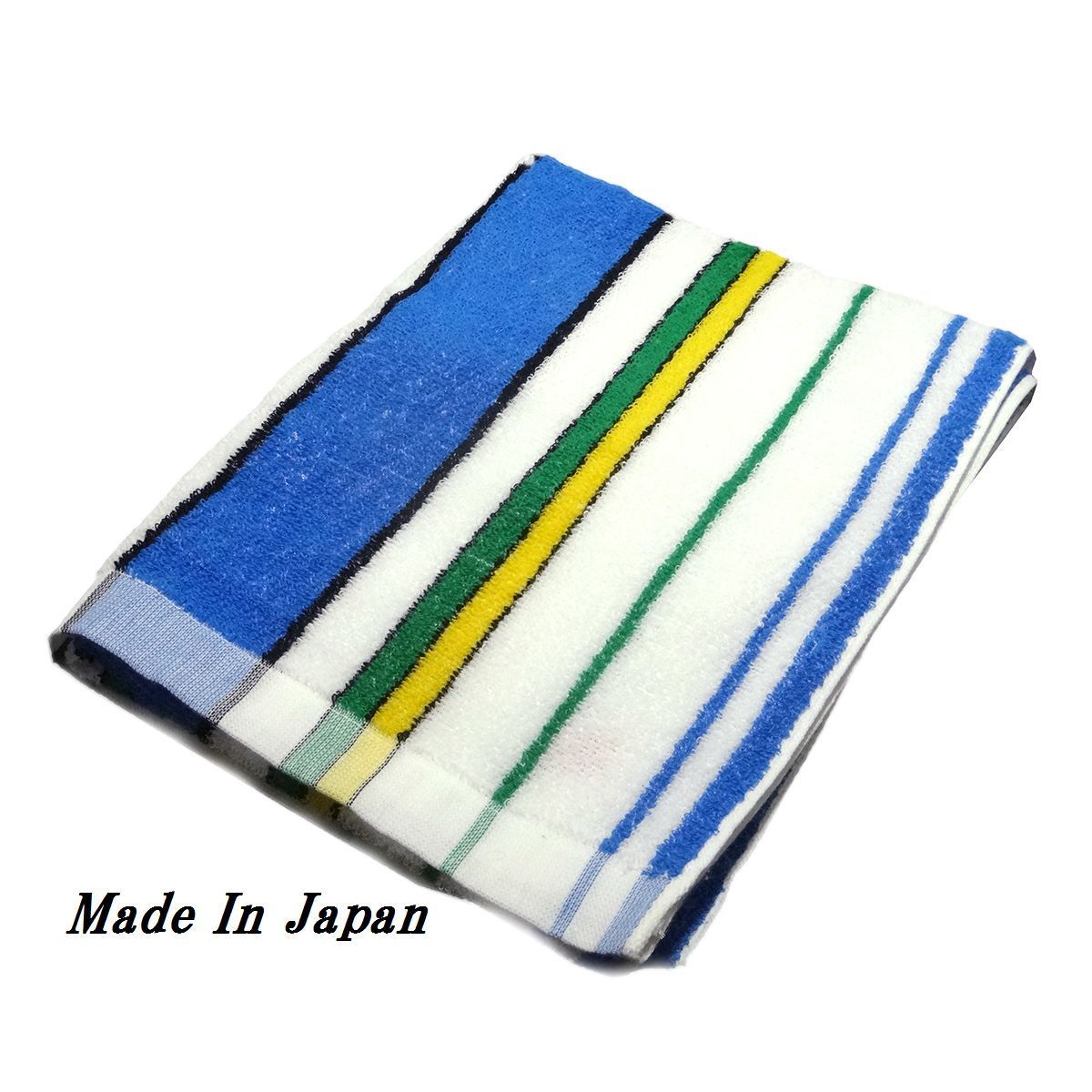 新品 安心な日本製 スポーツタオル ブルー色_1