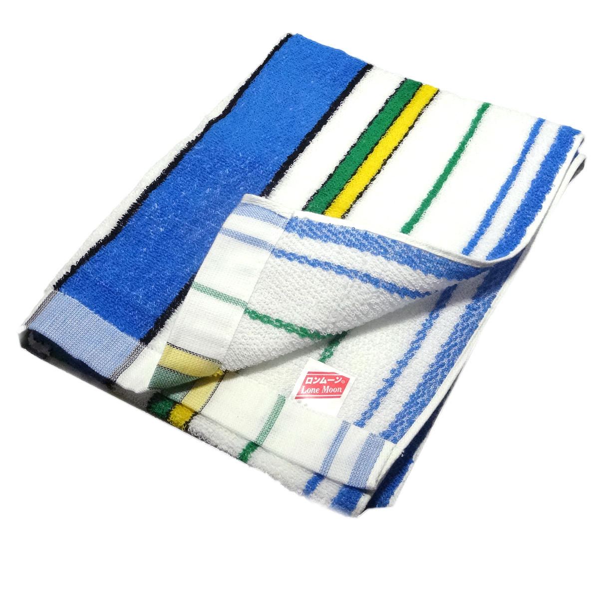 新品 安心な日本製 スポーツタオル ブルー色_2