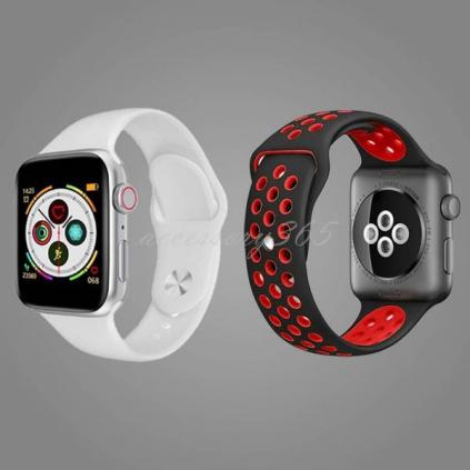 applewatch band 2個セット アップルウォッチバンド 42mm 44mm series5 4 3 2 1 ベルト 送料無料 シリコン ラバー スポーツ 白 黒 赤 人気_1