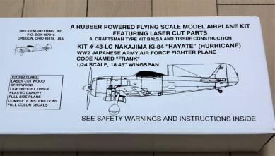 【ゴム動力機】Diels　Engineering社製　疾風(L/C仕様）（翼長：18.4”＝468ｍｍ）・・・4