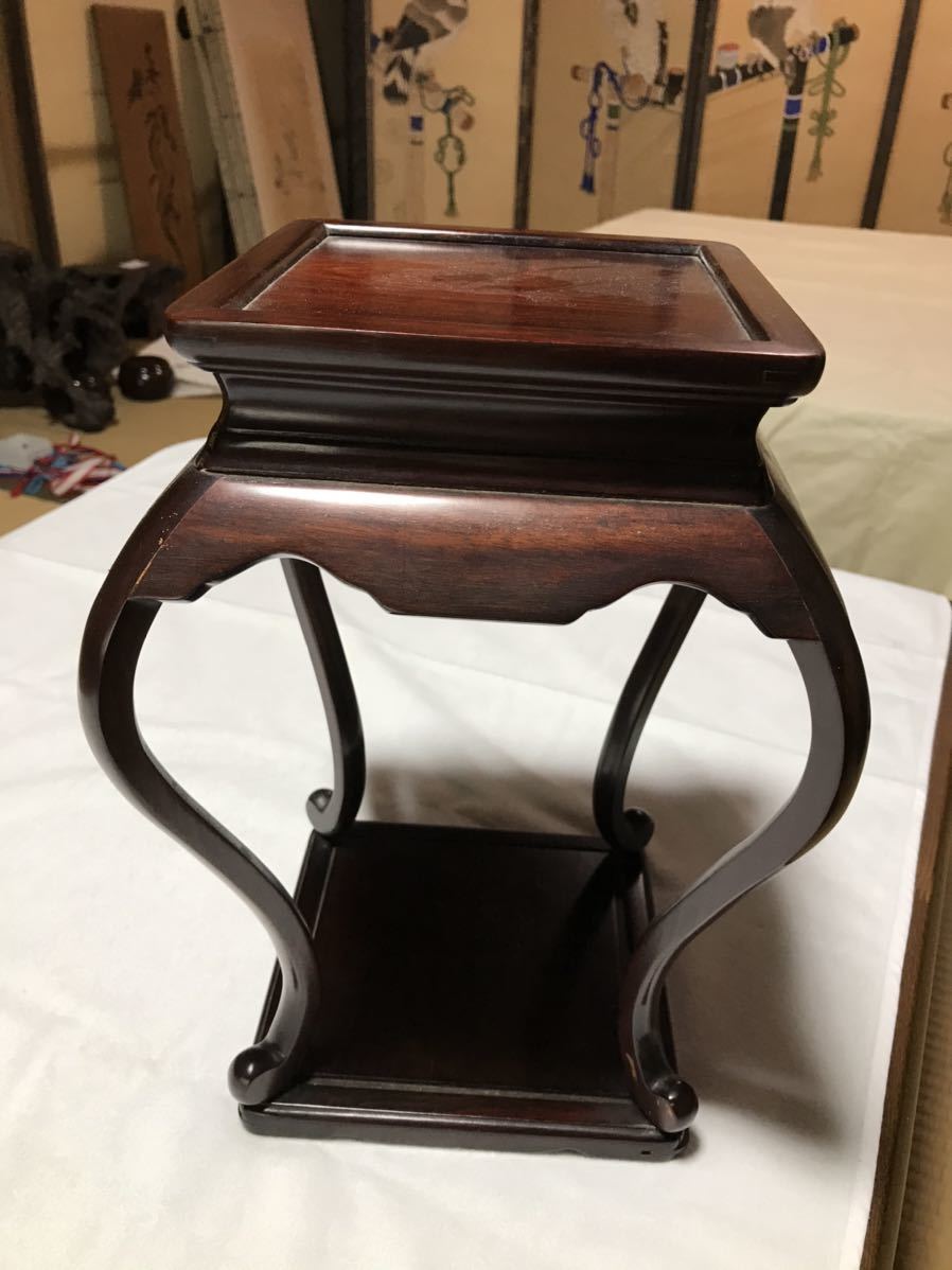 骨董品 花台 紫檀 唐木 木蓮高卓 唐木家具 中古品 工芸品 木工、竹工芸