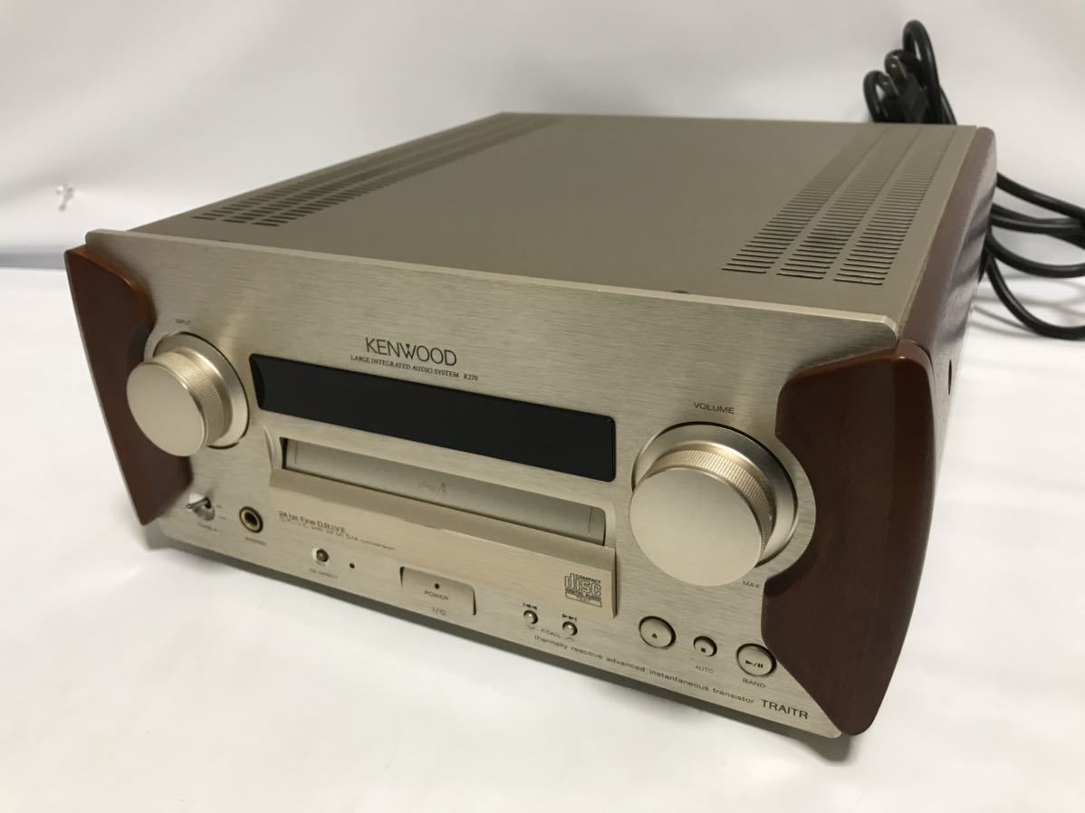 美品 KENWOOD ケンウッド K270 インテグレーテッド・オーディオ 24bit Fine D.R.I.V.E.搭載CDデッキ 動作確認済 T1021201