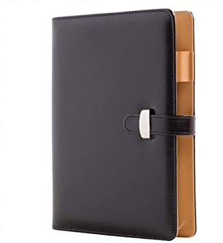 黒 A5 システム手帳 A5サイズ カバー 6穴リング メモ帳 手帳 ブラック カード収納 プレゼント 卒業記念品 就職 オフィ_1