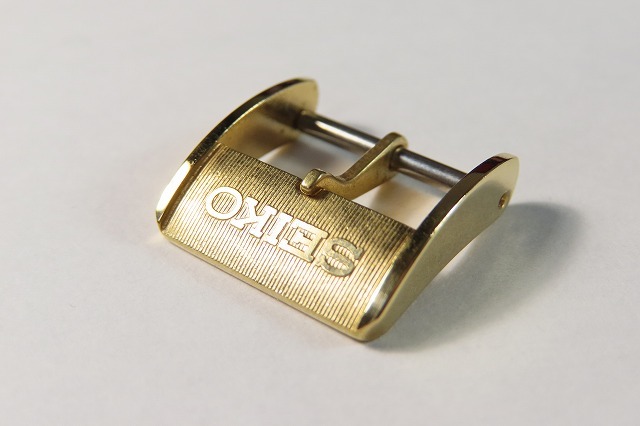 ☆古いセイコー 純正尾錠 SGP 金色 管幅15mm 中古品 古いセイコーの