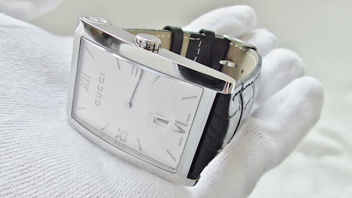 8600M グッチ クォーツ GUCCI 黒文字盤 メンズ時計 メンズ クオーツ Gメトロ 中古本物!GUCCI⁄グッチ ブラック文字盤 腕時計 クロノグラフ デイト Gucci 自動巻き式