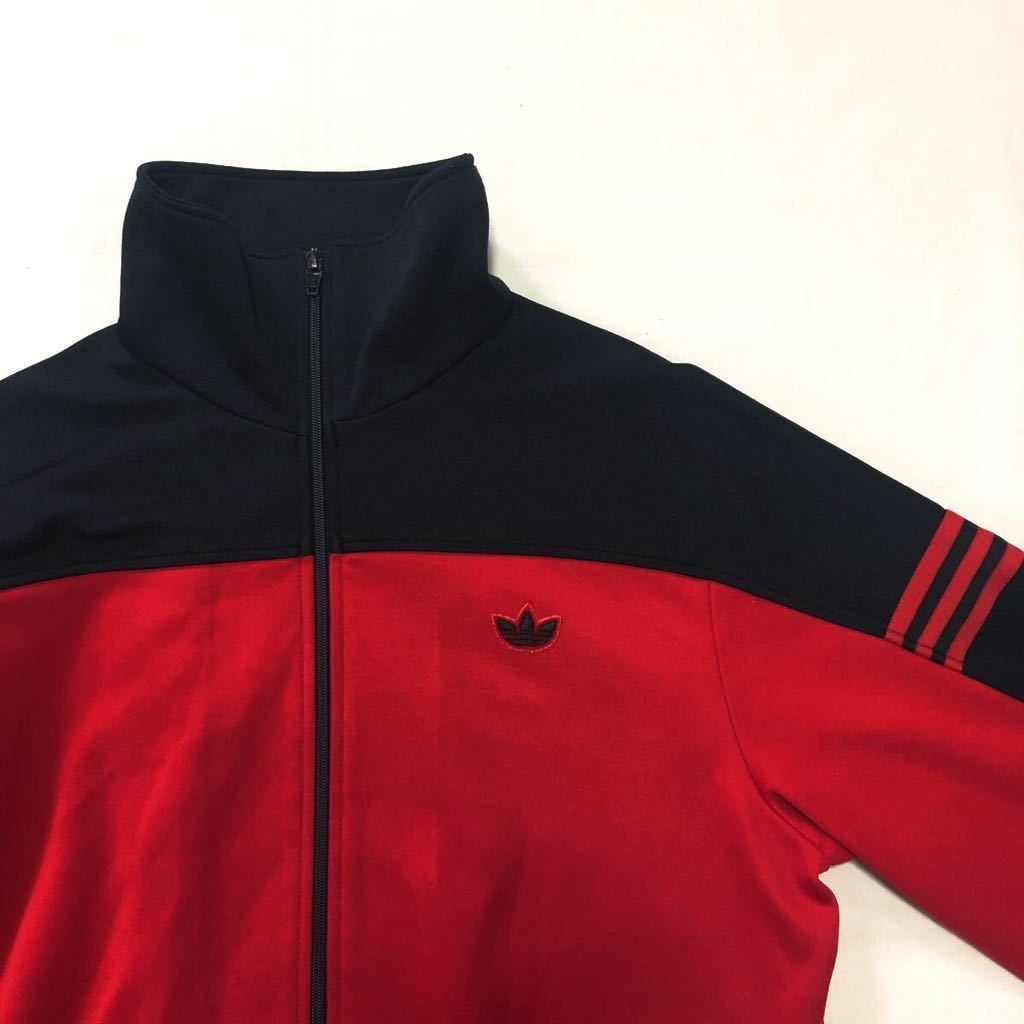 サイズ6☆美品 70s 西ドイツ製 アディダス デサント ジャージ 赤 黒