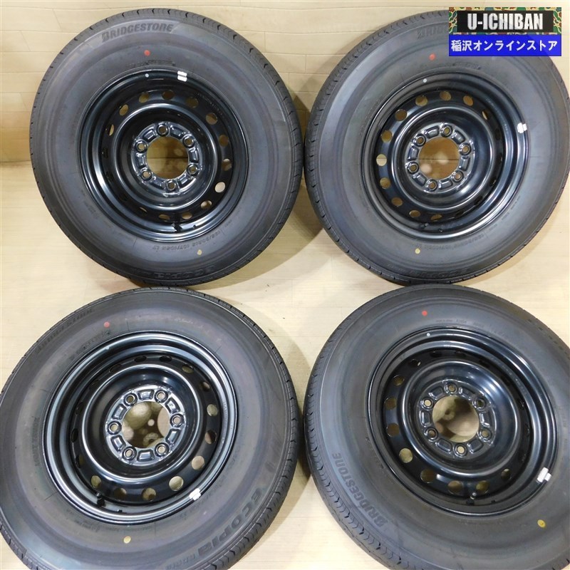 2020年製タイヤ 新車外し ⑤ ハイエース純正 ブリヂストン エコピアＲＤ613 195/80Ｒ15 純正スチール + キャップ 4本価格 009