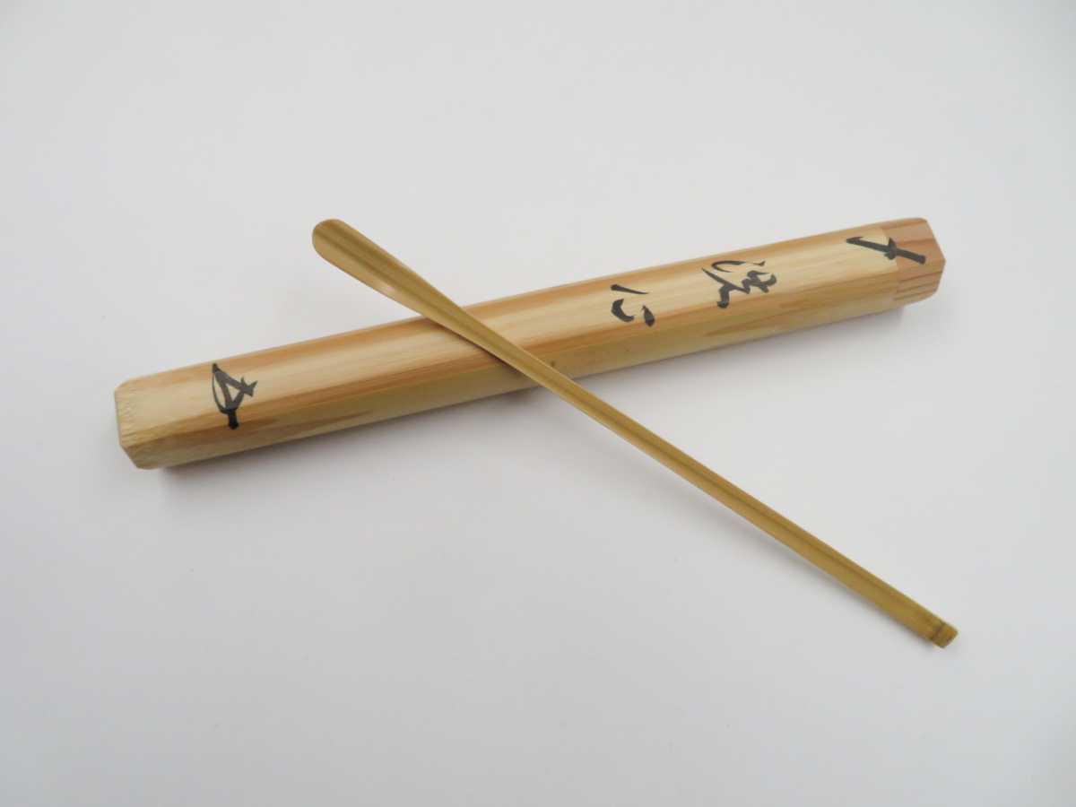 大徳寺派 前田宗源 茶杓 | 瑞光院 茶道具 白竹 筆 小林漆陶