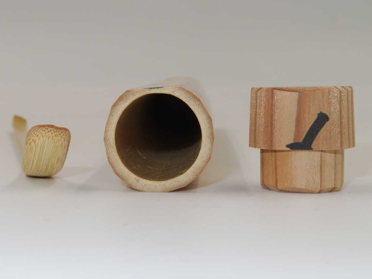 大徳寺派 前田宗源 茶杓 | 瑞光院 茶道具 白竹 筆 小林漆陶