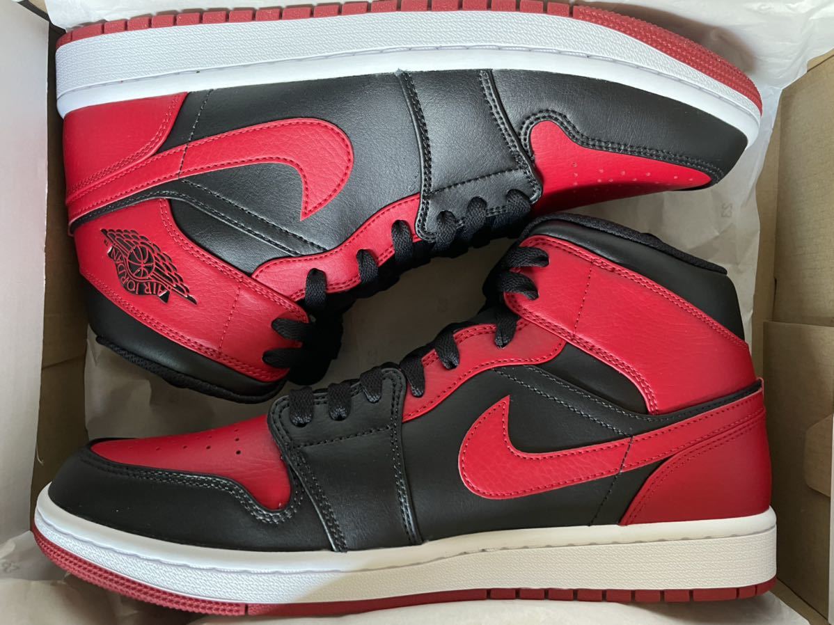 新品，HOT 28cm NIKE AIR JORDAN 1 MID ナイキ エアジョーダン 1 MID 074BLK/GYMRED JORDAN BRAND レッド ブラック 赤 黒(28.0cm)｜売買されたオークション情報、yahooの商品情報をアーカイブ公開 - オークファン 28.0cm