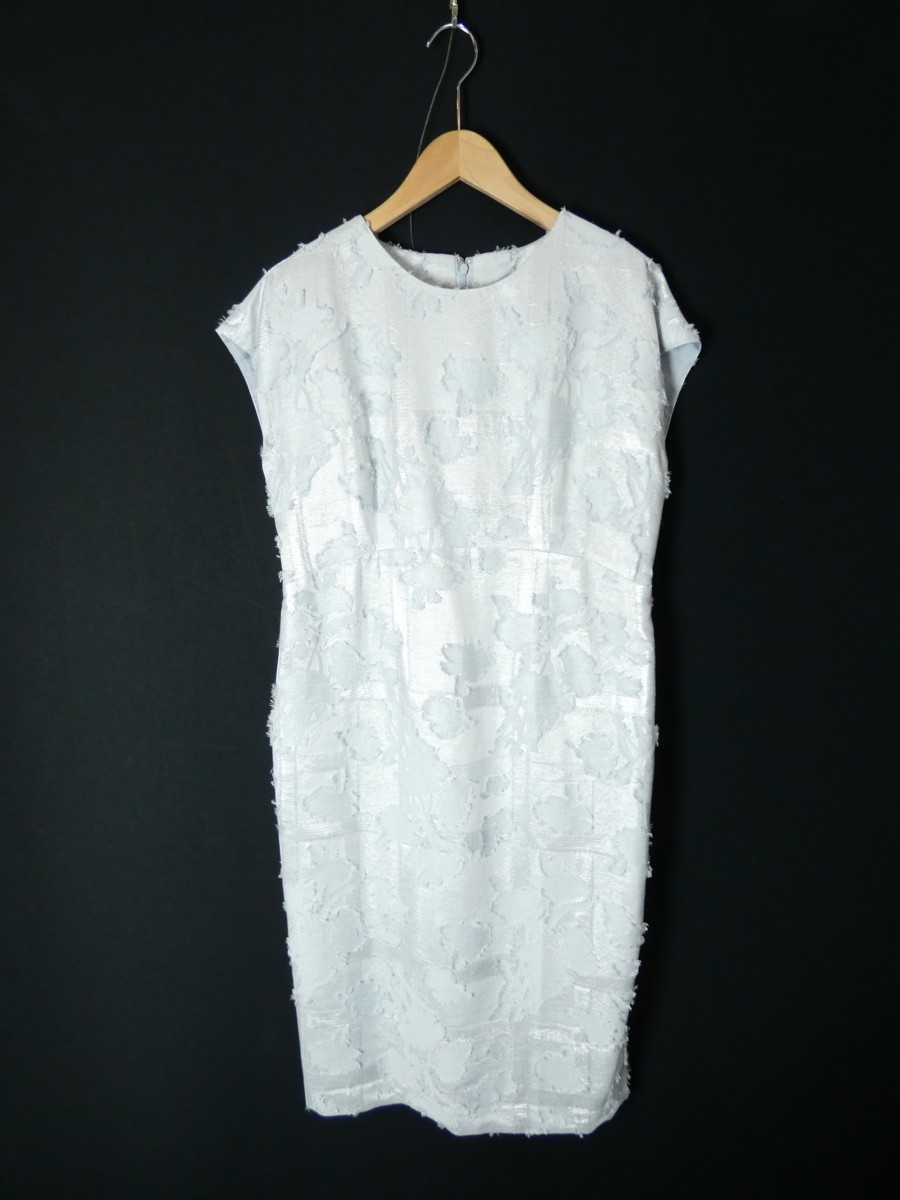 クラスラウンジ　プレミアムジャガード　ワンピース【L's40/5.5万円/シルバーグレー/新品】a1DE