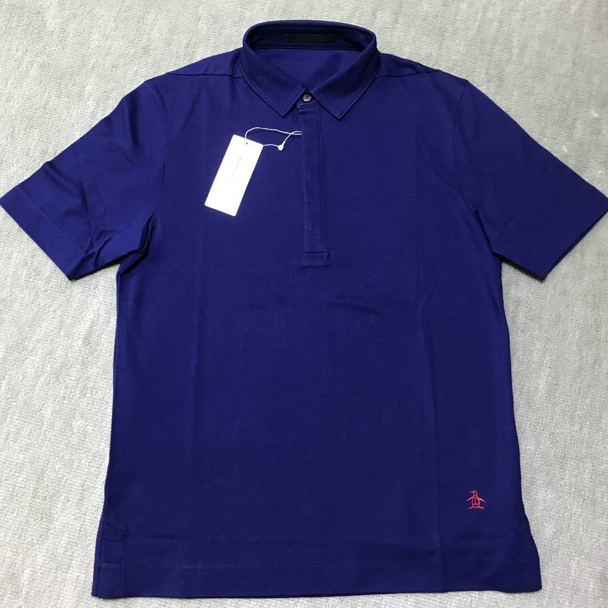 新品★定価24200円（税込）【マンシング/ Munsing】 メンズ 半袖ポロシャツ 綿素材・シンプル・Lサイズ・ ネイビー・日本製