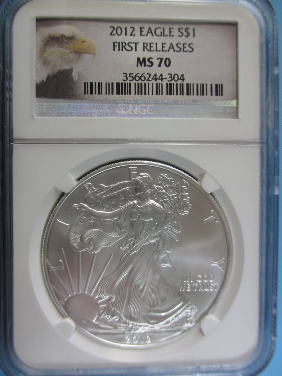  最高鑑定 リバティイーグル 2012年 １＄ .999銀貨 NGC MS70 First Releases(北アメリカ)｜売買されたオークション情報、yahooの商品情報をアーカイブ公開 - オークファン 北アメリカ