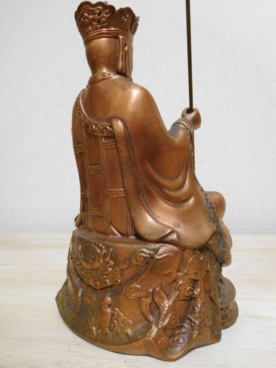 仏像 | 銅製 中国古玩 ｜地蔵菩薩立像 錫杖持ち 銅像 骨董複製品 地蔵