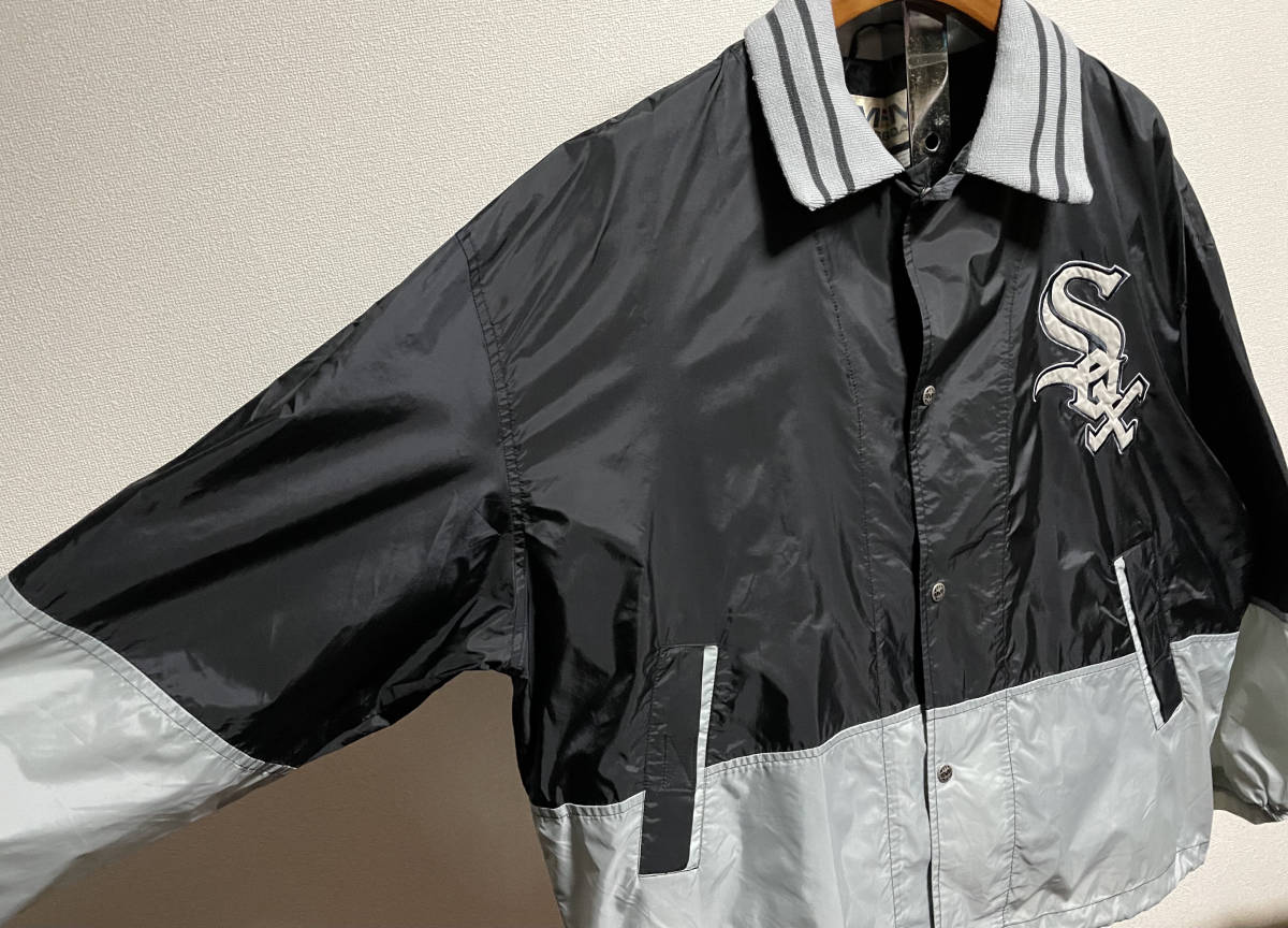 送料無料】90s CHICAGO WHITE SOX ナイロン コーチ ジャケット XXL 