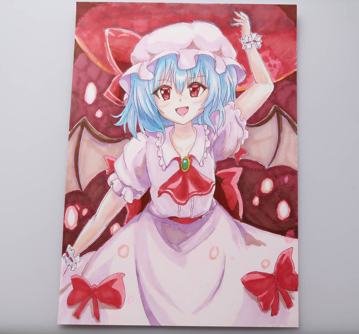 柚*子様 東方Project レミリア・スカーレット 手描きイラスト 額縁入り