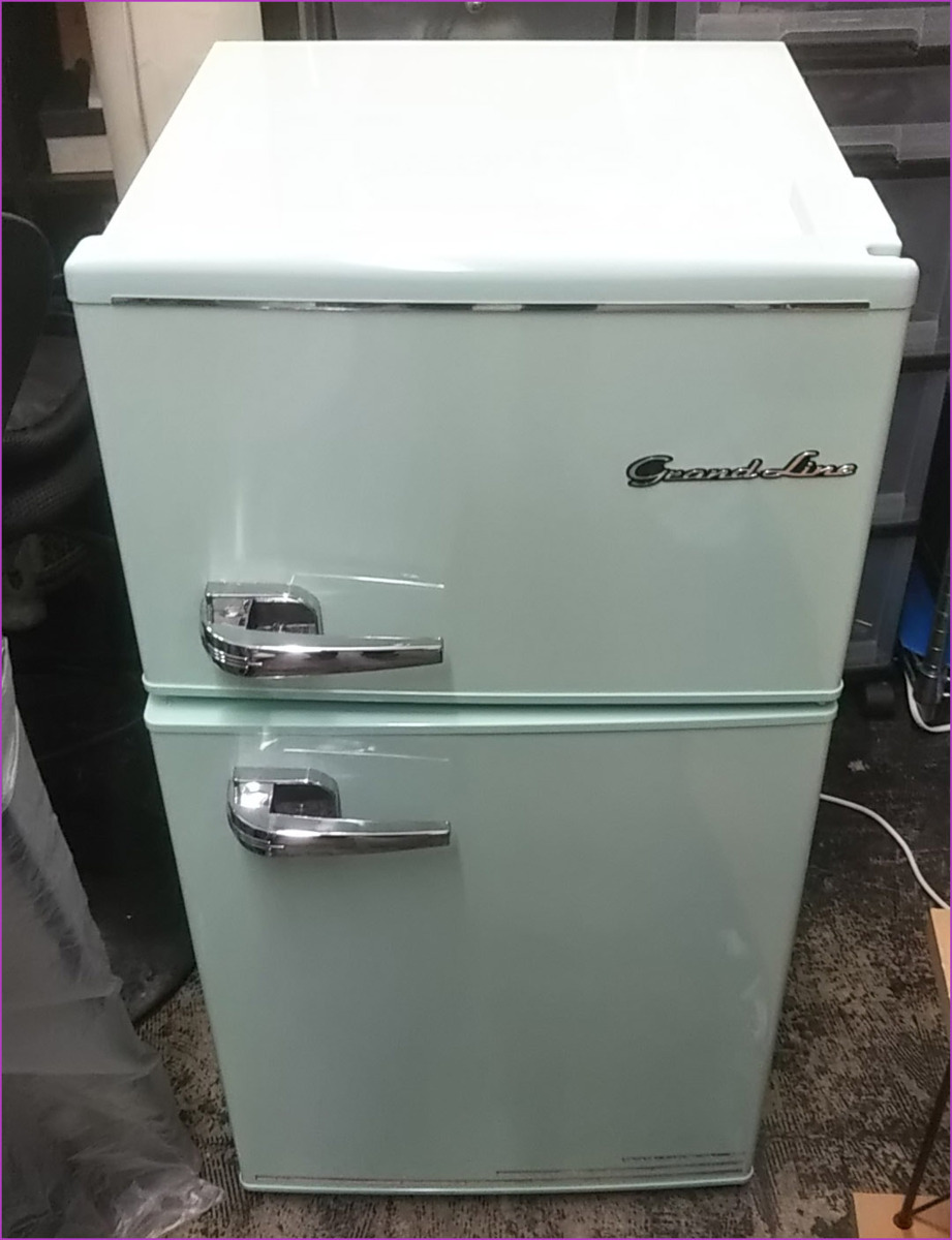 Bana8◇札幌発 配送有◇A-Stage 小型レトロ冷凍冷蔵庫 ARD-90LG 85L
