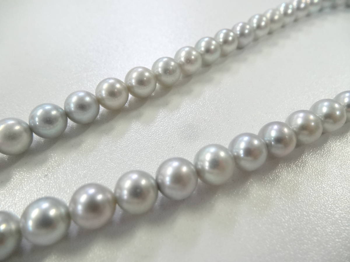 MZ0302-333 2492 パールネックレス 留め具シルバー 1連 2連 43/40/41cm 