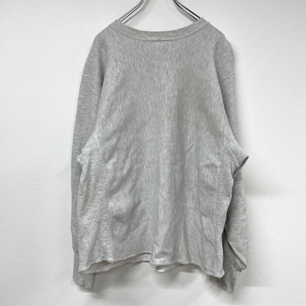 ◆ [訳あり] 90s USA製 NYU チャンピオン リバースウィーブ スウェット グレー sizeXL champion reverse weave gray ◆ Champion リバースウィーブ チャンピオン U ネイビー リバース