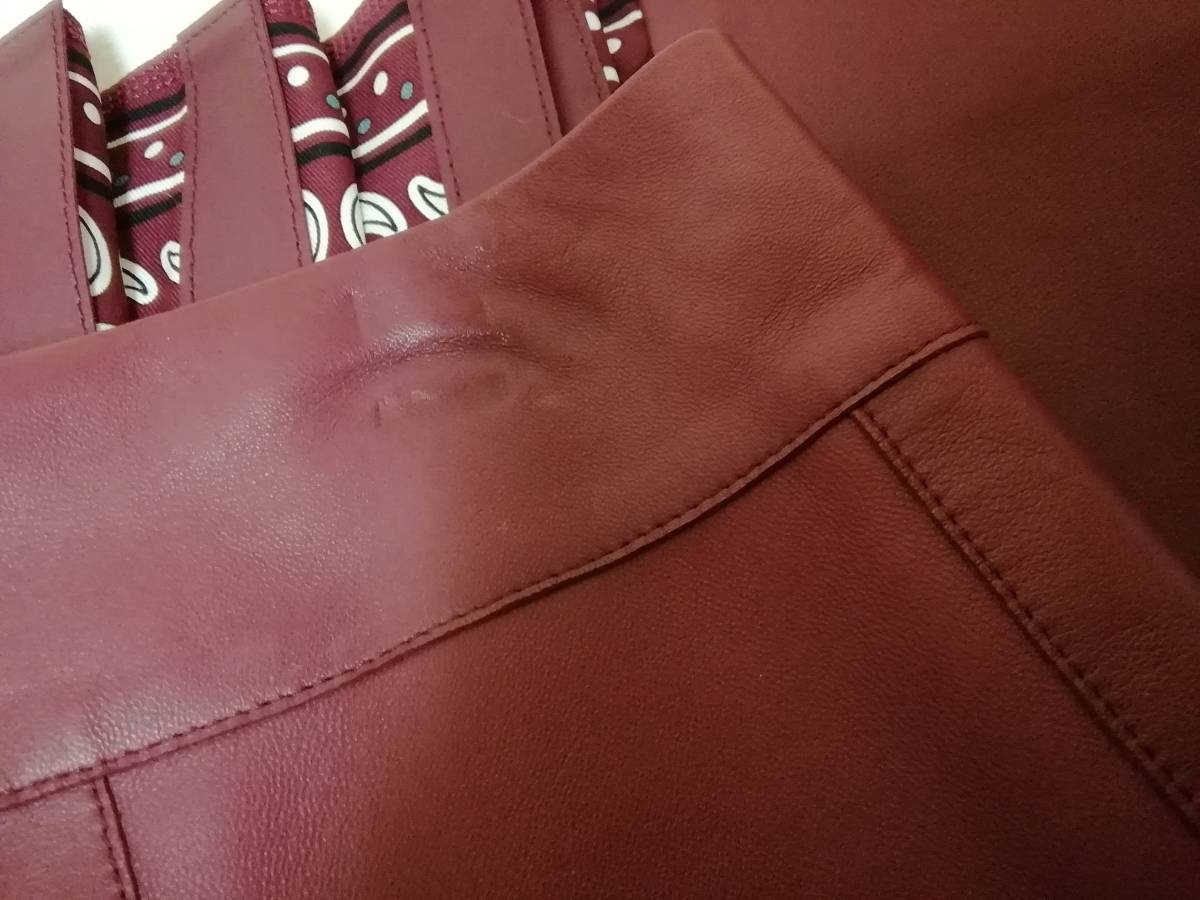 エルメス HERMES 羊革×シルク プリーツ スカート 36サイズ(ボトムス 