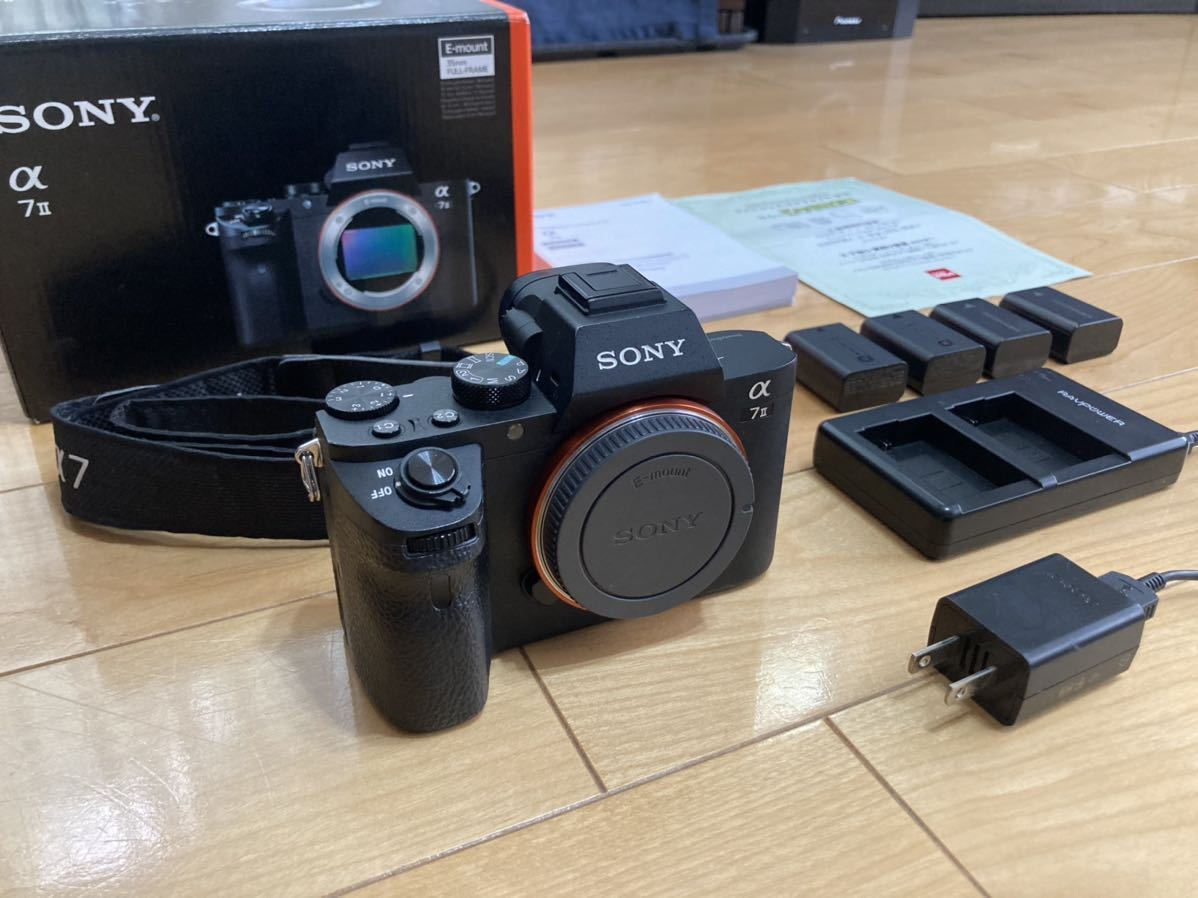 【中古:AB】美品 SONY ILCE-7M2 α7ii ソニー ボディ カメラのキタムラ保証2022年5月まで残あり 箱あり バッテリー4点(純正2+互換品2)_1