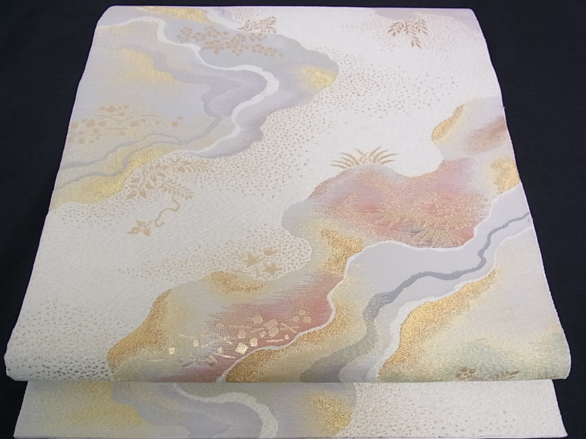 平和屋着物□太鼓柄袋帯 綴れ 流水道長 金糸 逸品 w2508 正絹 平和屋