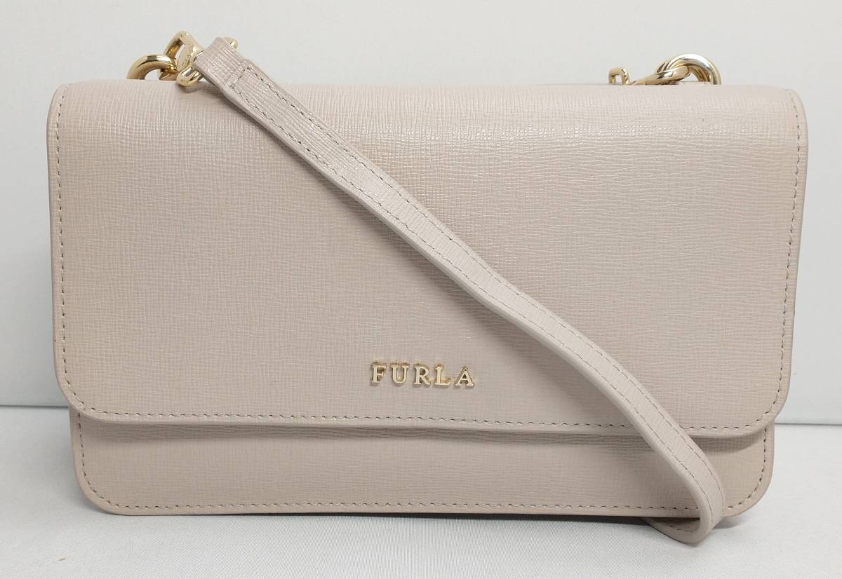 FURLA フルラ リーヴァ ショルダーウォレット 2WAY レザー グレー L
