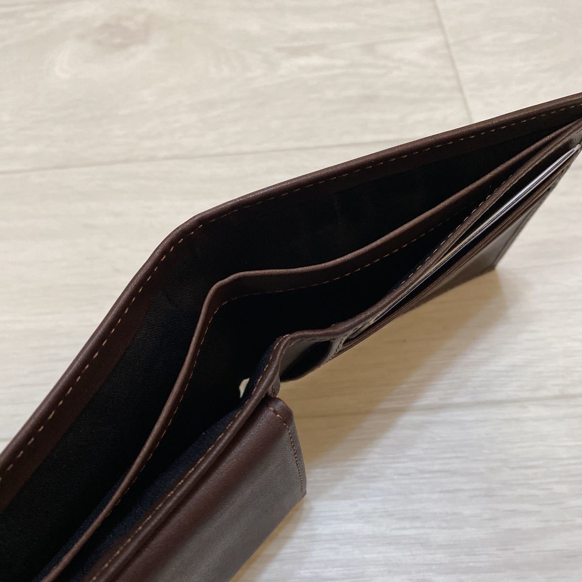 ポロラルフローレン レザーコンビ パス付 二つ折り財布 小銭入れなし 黒 ポロ ラルフローレン 二つ折り財布 財布 LAUREN(ポロ・ラルフローレン) 二