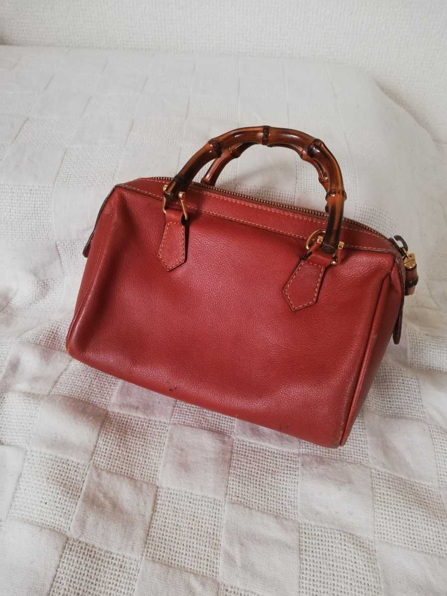 GUCCI グッチ 茶色 バンブーバッグ ミニボストン 難あり
