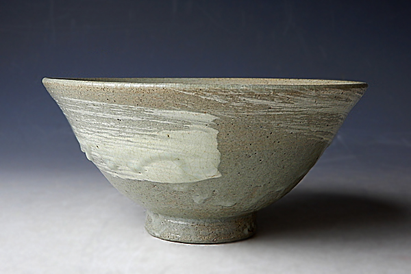 ☆真美☆uu940 李朝時代中期 刷毛目茶碗 朝鮮古美術 古い茶道具 -