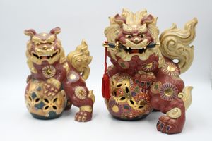 九谷焼 獅子 置物のYahoo!オークション(旧ヤフオク!)の相場・価格を