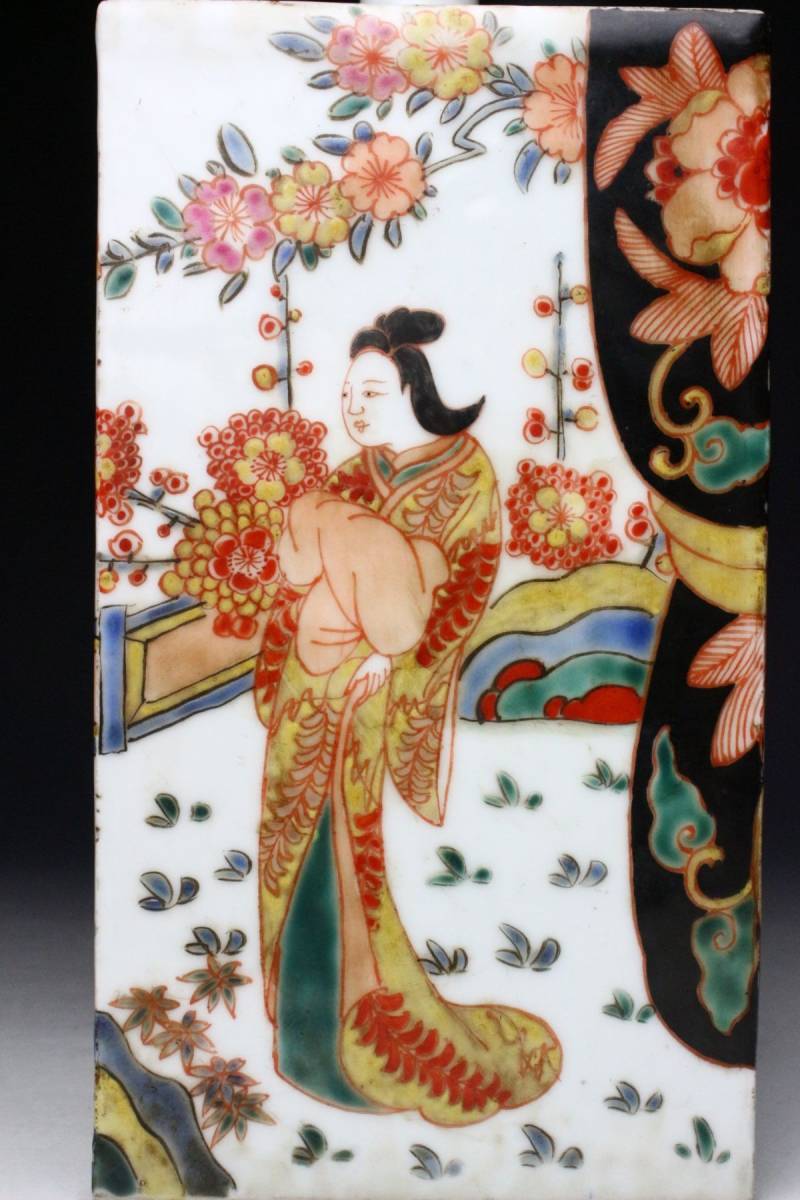 有田焼 大珍品大値引き 古伊万里 色絵，絵花，絵付角徳利 箱付 美術