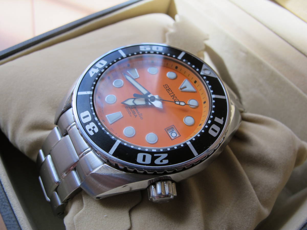 希少 美品 SEIKO SBDC005 6R15 ブレスつき セイコーダイバー オレンジ 